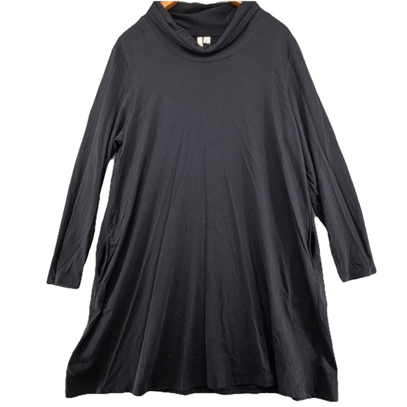Pure Jill Tops - Pure Jill Cowl Neck Tunic Dress‎ L Lagenlook Swing Pima Cotton Tencel Pockets